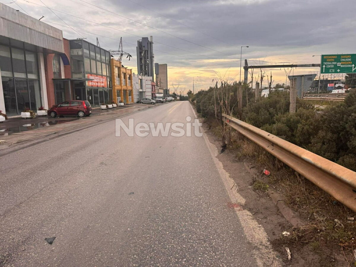Το σημείο που έγινε το τροχαίο στη Θεσσαλονίκη