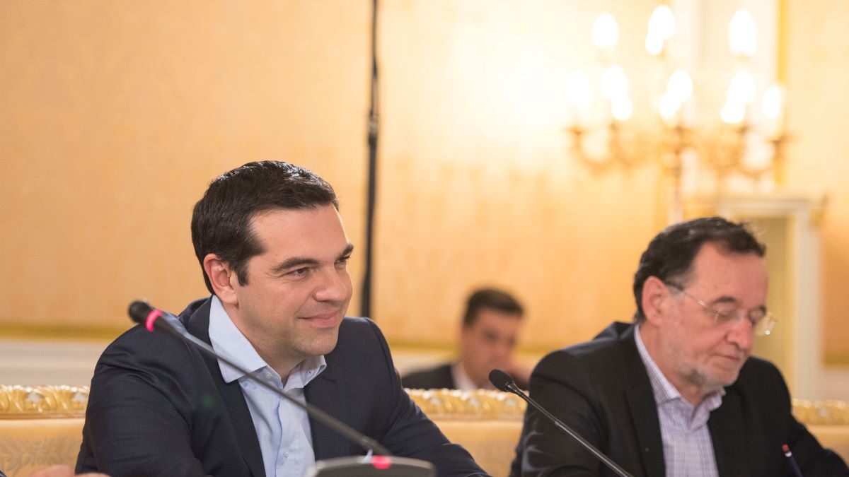 Ο Αλέξης Τσίπρας και ο Παναγιώτης Λαφαζάνης στη Μόσχα το 2015