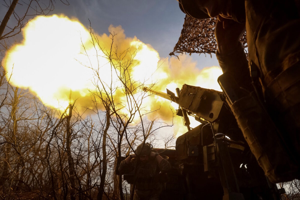 Servicemen of the 148th Separate Artillery Zhytomyr Brigade of the Armed Forces of Ukraine  fire a Caesar self-propelled howitzer towards Russian troops at a position on the front line, amid Russia's attack on Ukraine, near the frontline town of Pokrovsk in Donetsk region, Ukraine November 23, 2025. REUTERS