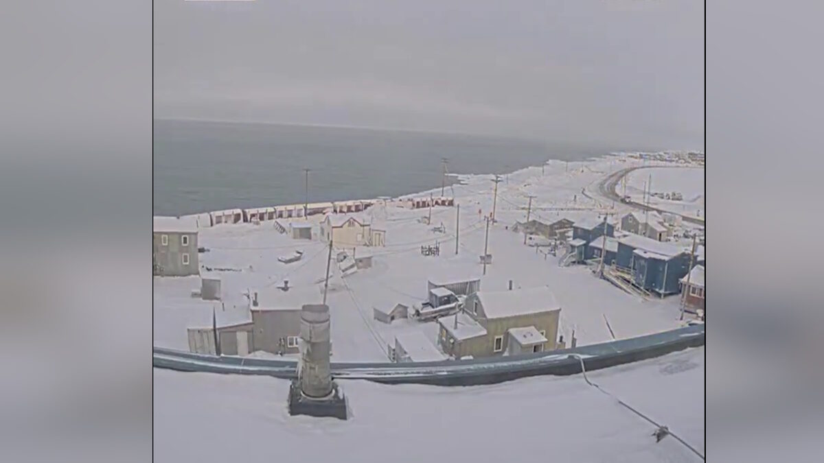 Στιγμιότυπο από ένα time-lapse που δείχνει την τελευταία ανατολή και δύση του ηλίου στο Ουτκιαγκβίκ