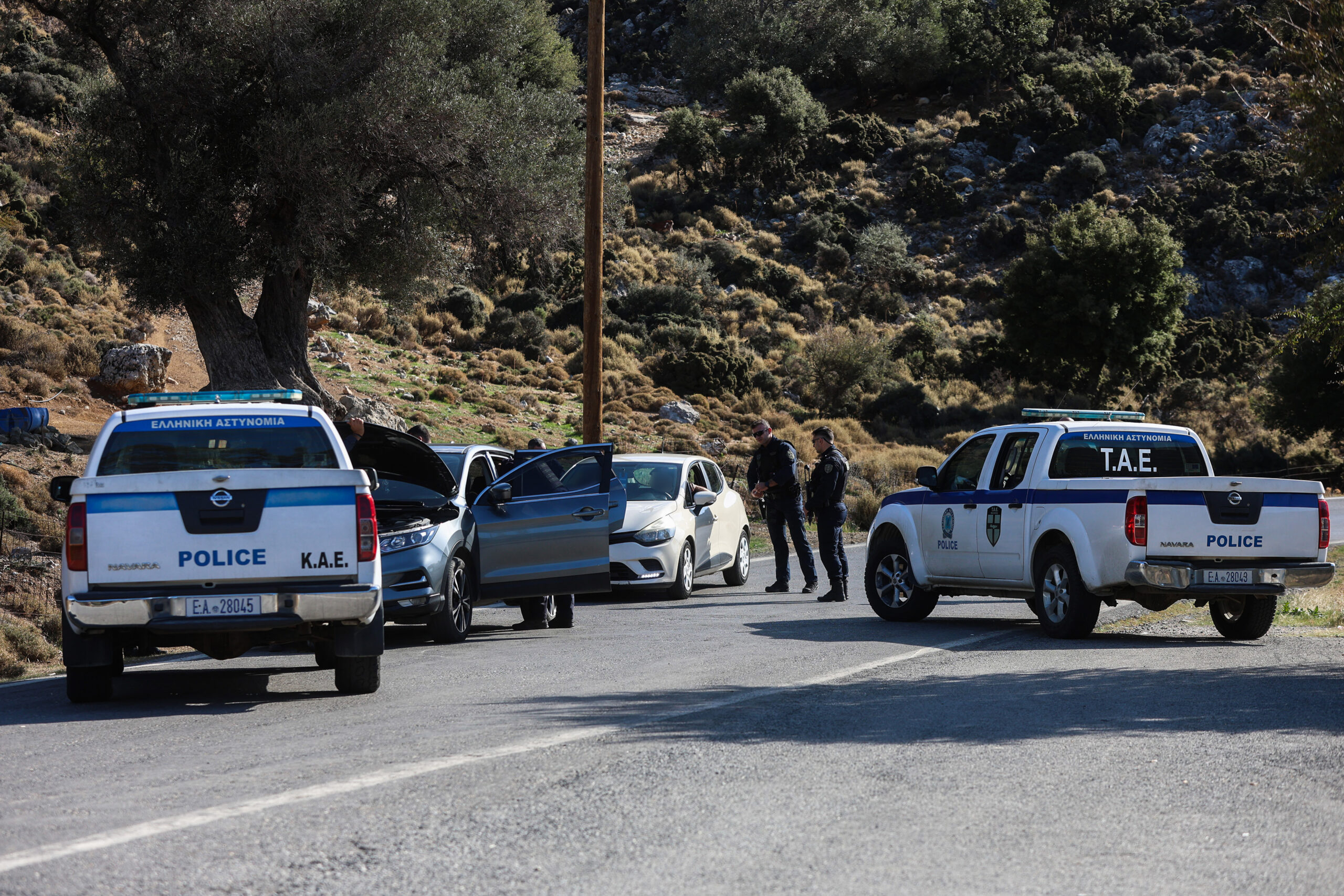 Αστυνομικό μπλόκο στην είσοδο του χωριού Βορίζια