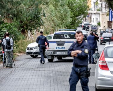 Αστυνομικοί στο χωριό Βορίζια μετά το αιματοκύλισμα