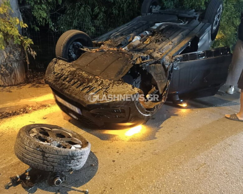 Χανιά: Τροχαίο ατύχημα με ανατροπή αυτοκινήτου στην Λεωφόρο Σούδας – Μια τραυματίας