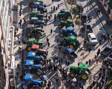 Συλλαλητήριο αγροτών και κτηνοτρόφων στο λιμάνι της Θεσσαλονίκης,