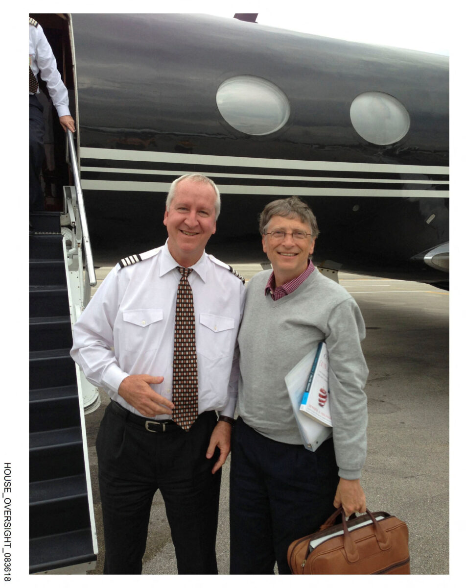 Bill Gates and pilot Lawrence Visoski pose in this handout image from the estate of the late financier and convicted sex offender Jeffrey Epstein, released by Democrats on the House Oversight Committee in Washington, D.C., U.S., December 12, 2025. House Oversight Committee Democrats