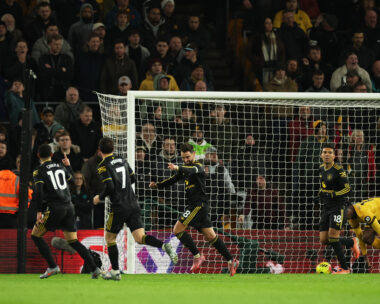 Ο Μπρούνο Φερνάντες πανηγυρίζει για τη Γιουνάιτεντ