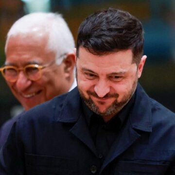 Ο πρόεδρος του Ευρωπαικού Συμβουλίυ Αντόνιο Κόστα και ο Βολοντίμιρ Ζελένσκι