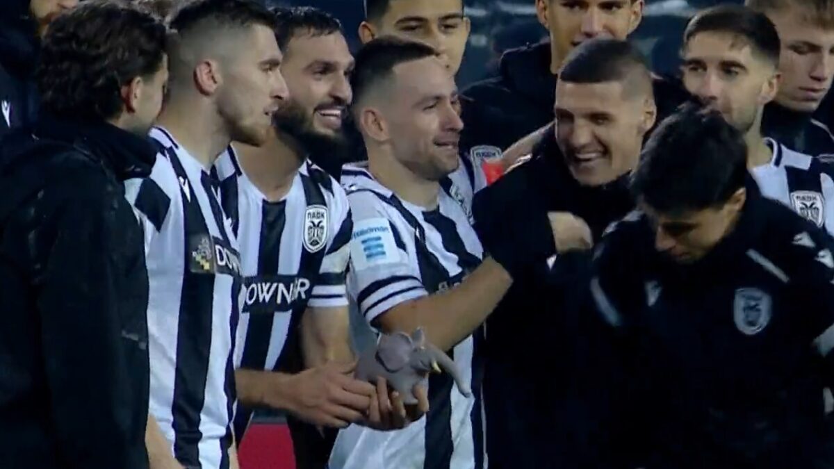 ΠΑΟΚ – Παναθηναϊκός: Ένα «ελεφαντάκι» έκλεψε την παράσταση στους πανηγυρισμούς στην Τούμπα