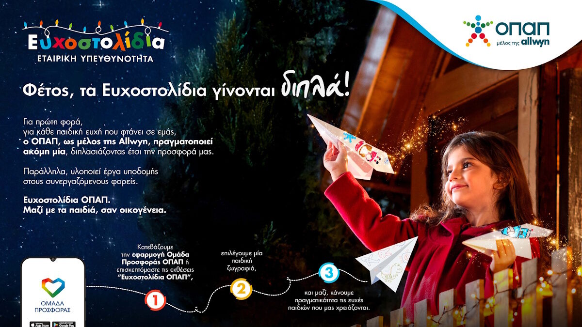 Μία ευχή γίνεται δύο εφέτος τα Χριστούγεννα με τα Ευχοστολίδια