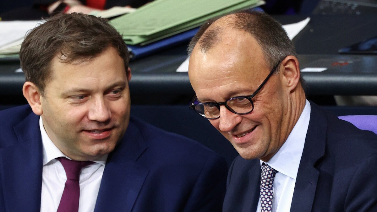German Finance Minister Lars Klingbeil and German Chancellor Friedrich Merz