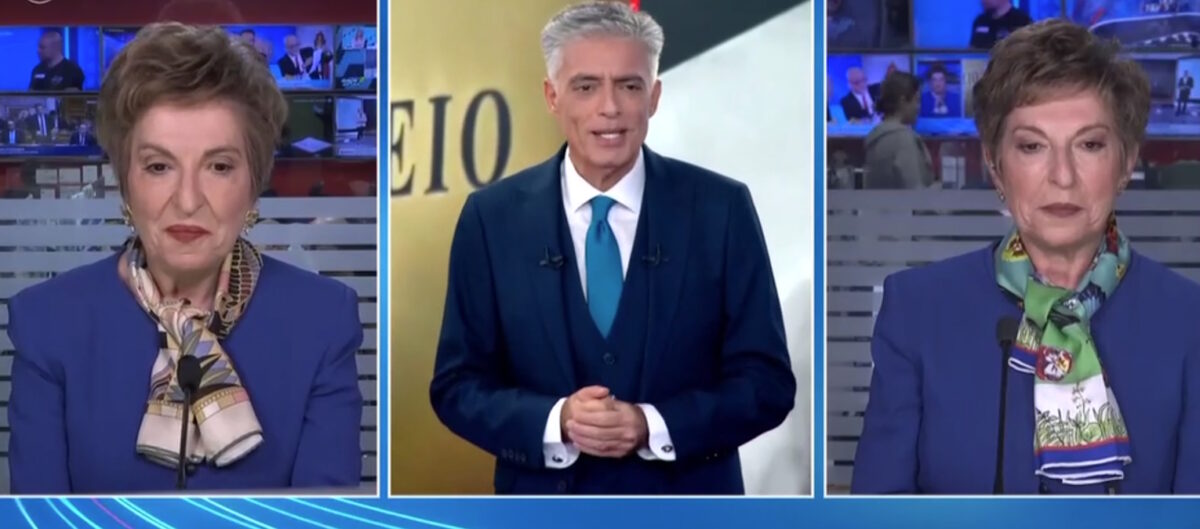 Ο Νίκος Ευαγγελάτος με την Ιωάννα και τη Χριστίνα Μάνδρου στον «αέρα» του Live News