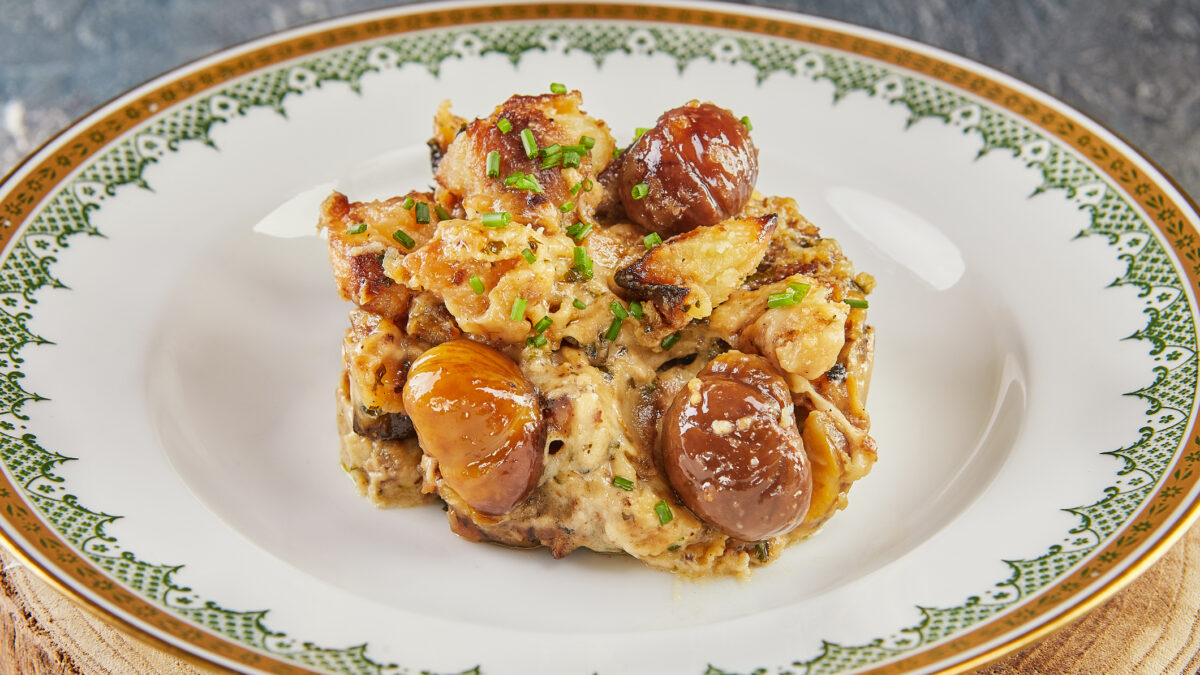 Γέμιση με συκωτάκια και κάστανα