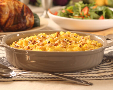 Πουρές γλυκοπατάτας με μπέικον