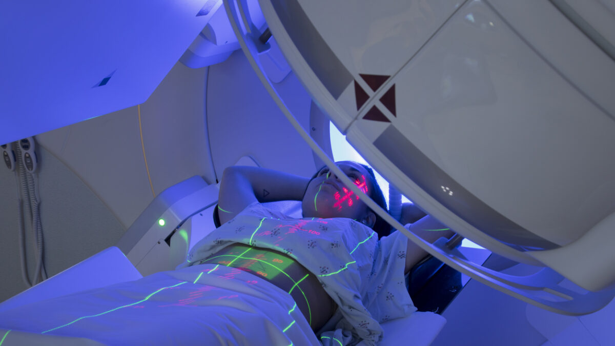 Woman receiving Radiation Therapy Treatments for Cancer