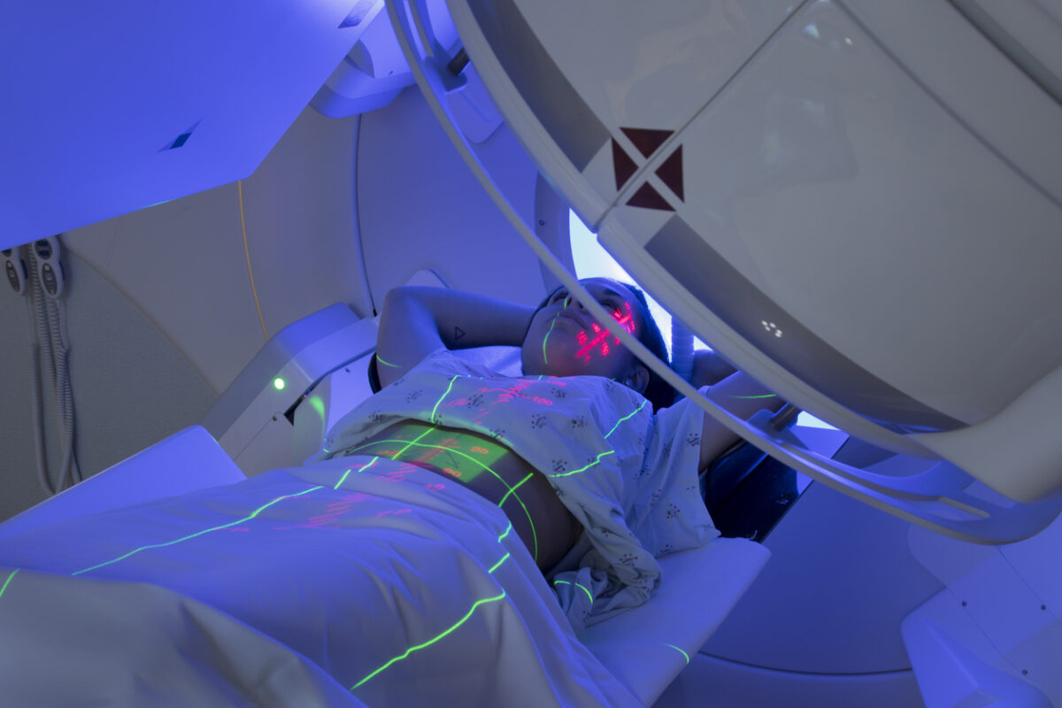 Woman receiving Radiation Therapy Treatments for Cancer