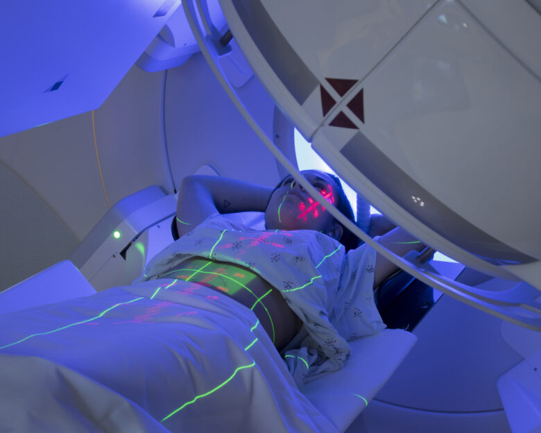 Woman receiving Radiation Therapy Treatments for Cancer