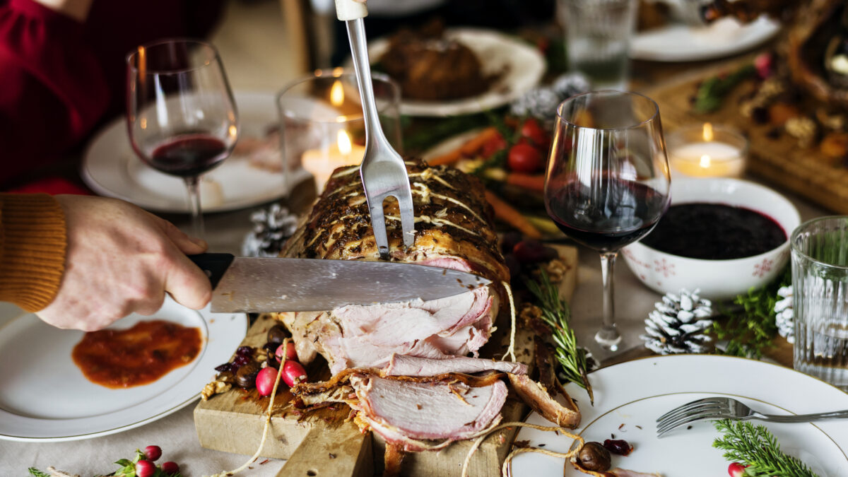 Family having a Christmas dinner