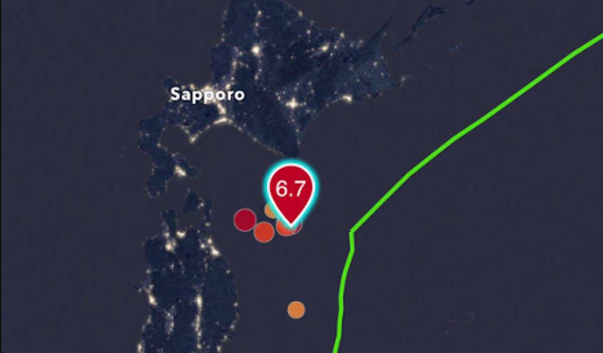 Μετασεισμός μεγέθους 6,7 βαθμών της κλίμακας Ρίχτερ στην Ιαπωνία