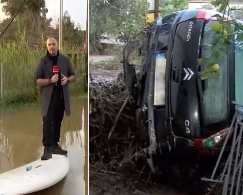 Κακοκαιρία Byron: Αυτοκίνητο βρέθηκε σε σπίτι στο Γύθειο – Με κανό στους δρόμους της Φοινικούντας