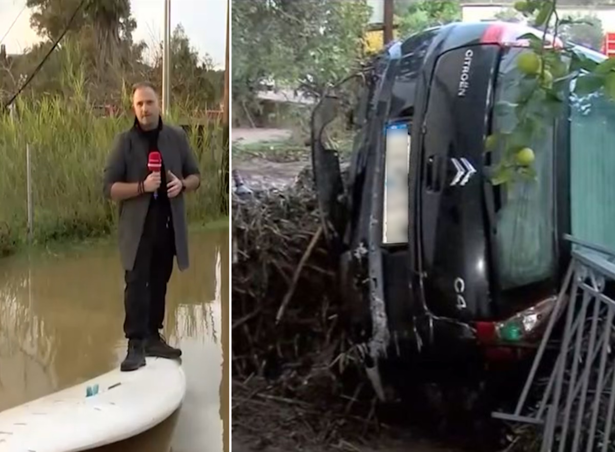 Κακοκαιρία Byron: Αυτοκίνητο βρέθηκε σε σπίτι στο Γύθειο – Με κανό στους δρόμους της Φοινικούντας