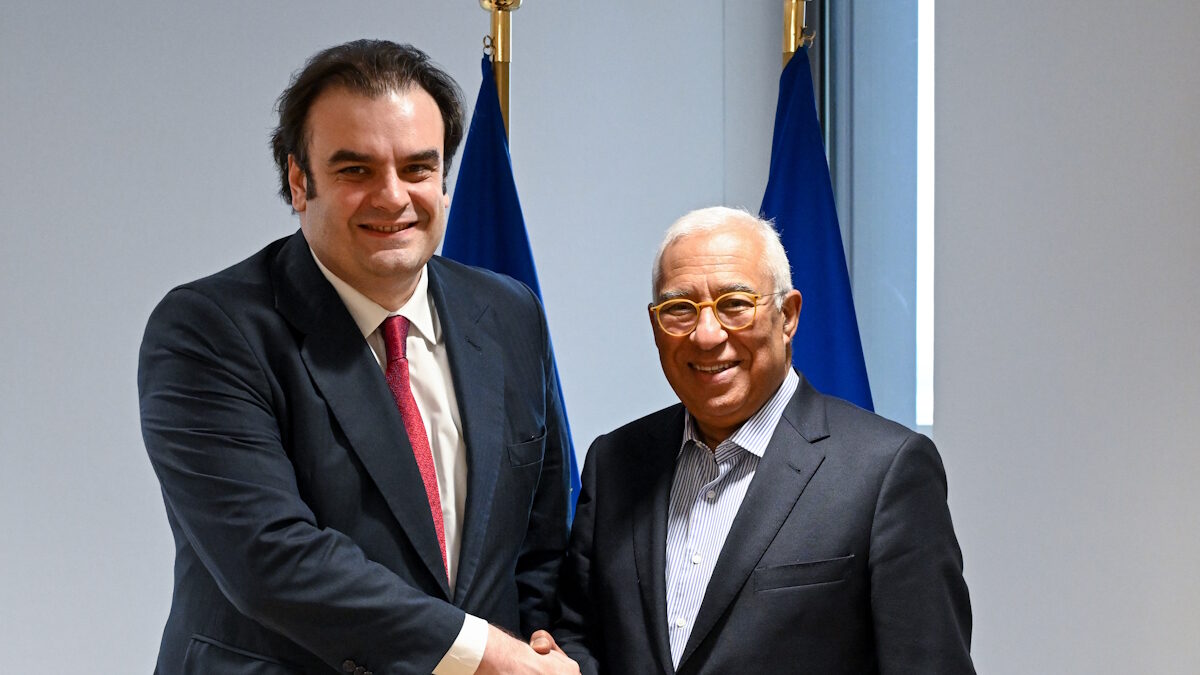 Ο νέος πρόεδρος του Eurogroup, Κυριάκος Πιερρακάκης με τον πρόεδρο του Ευρωπαϊκού Συμβουλίου, Αντόνιο Κόστα