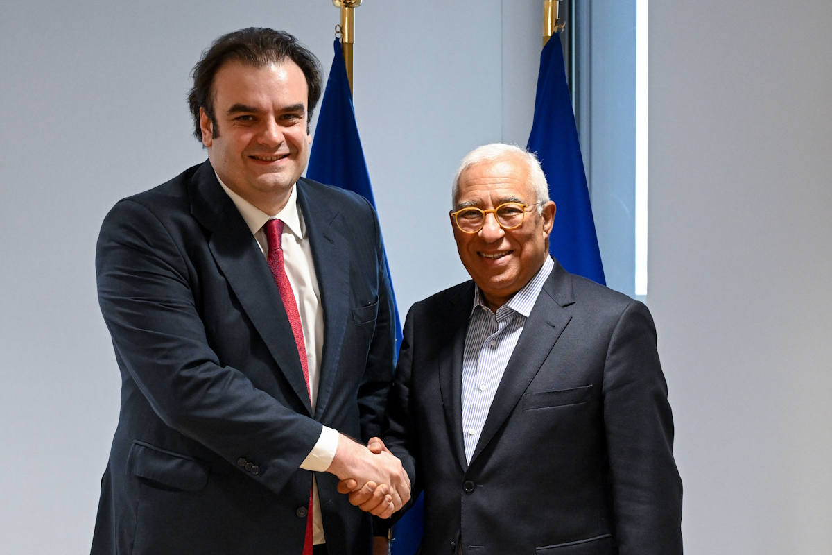 Ο νέος πρόεδρος του Eurogroup, Κυριάκος Πιερρακάκης με τον πρόεδρο του Ευρωπαϊκού Συμβουλίου, Αντόνιο Κόστα