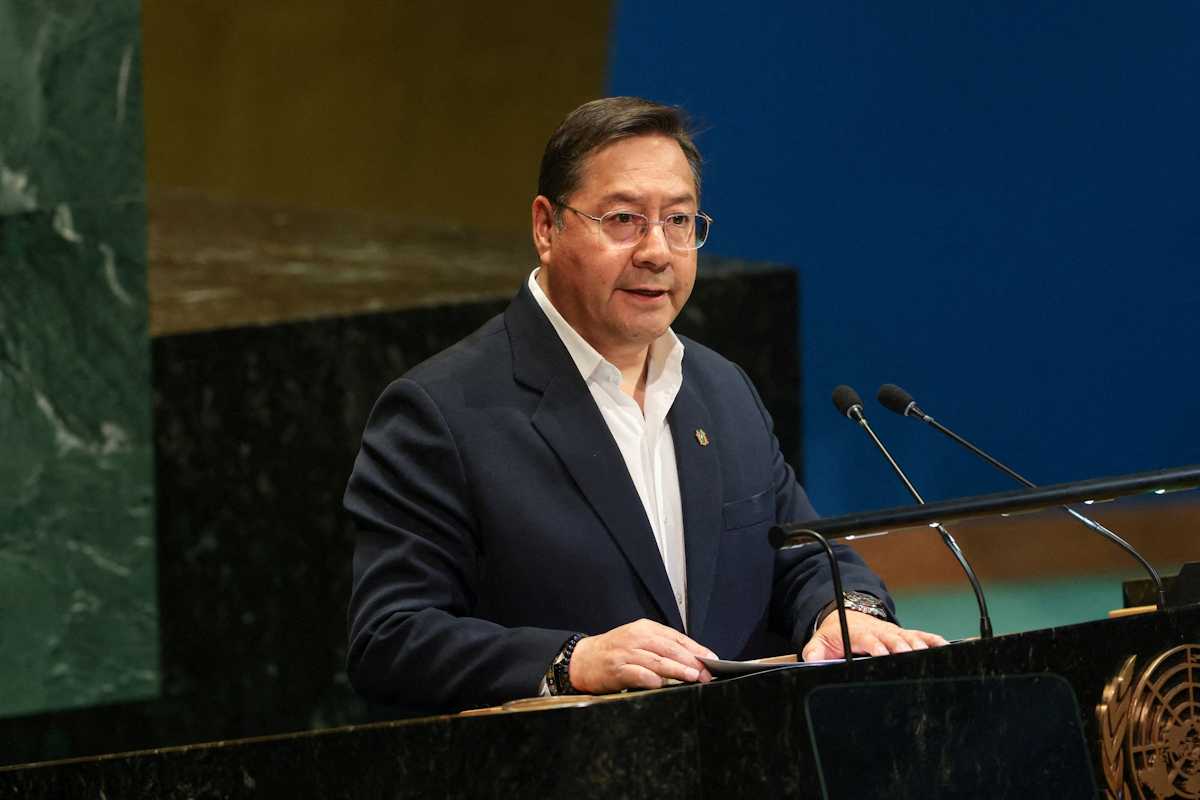 Ο πρώην Πρόεδρος της Βολιβίας, Luis Arce, στο βήμα της 80ής Γενικής Συνέλευσης του ΟΗΕ