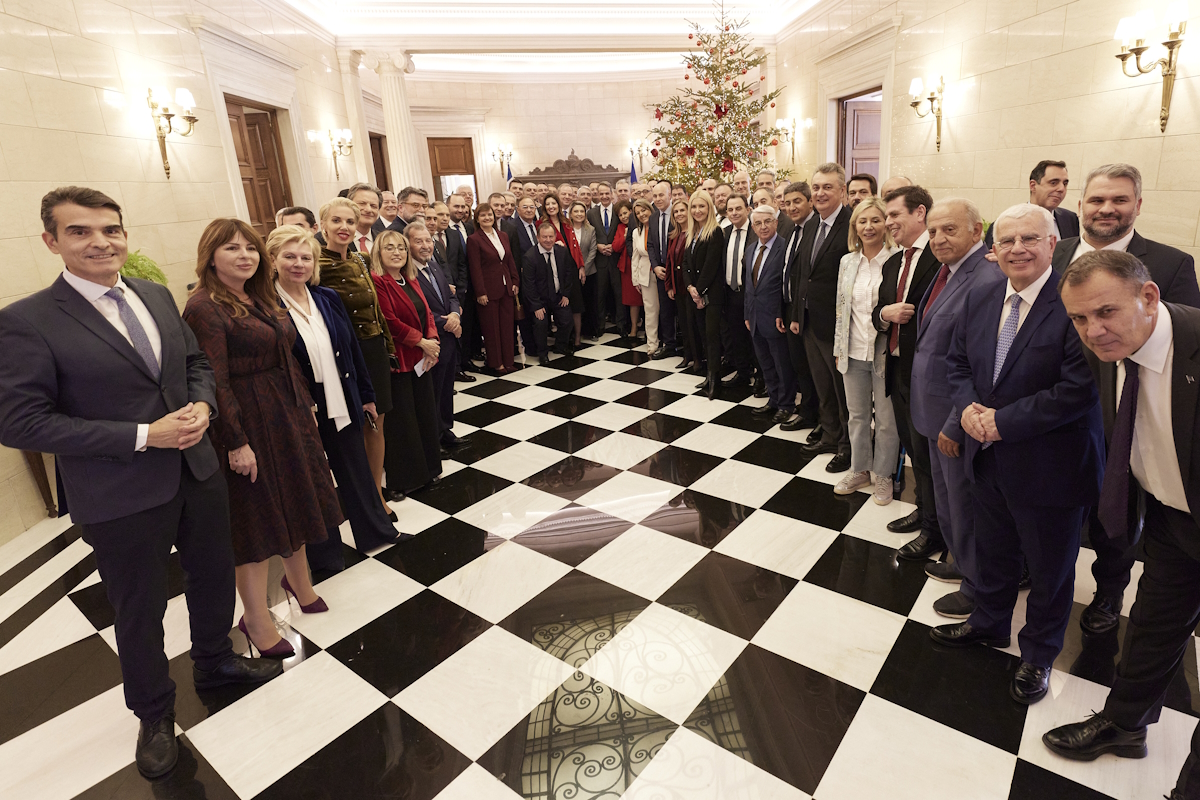 Συνάντηση του πρωθυπουργού Κυριάκου Μητσοτάκη με τα μέλη της Κοινοβουλευτικής Ομάδας της Νέας Δημοκρατίας, στο Μέγαρο Μαξίμου