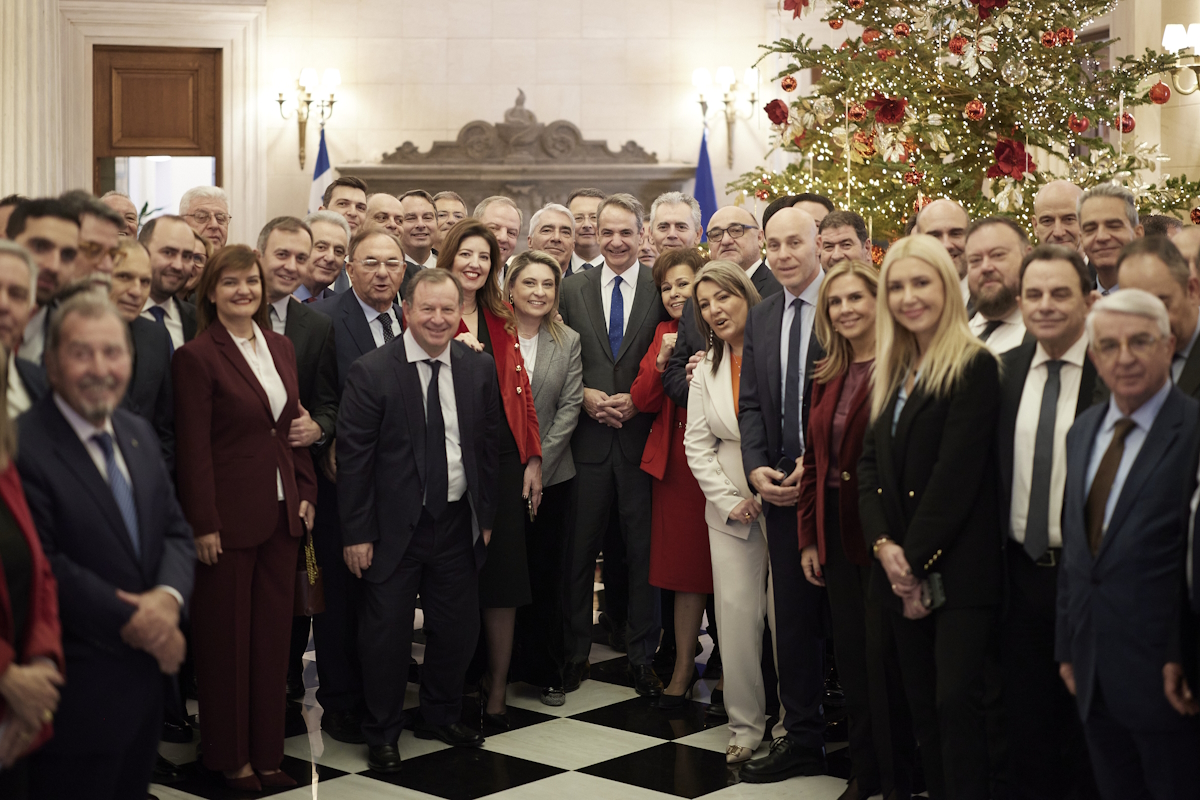 Συνάντηση του πρωθυπουργού Κυριάκου Μητσοτάκη με τα μέλη της Κοινοβουλευτικής Ομάδας της Νέας Δημοκρατίας, στο Μέγαρο Μαξίμου