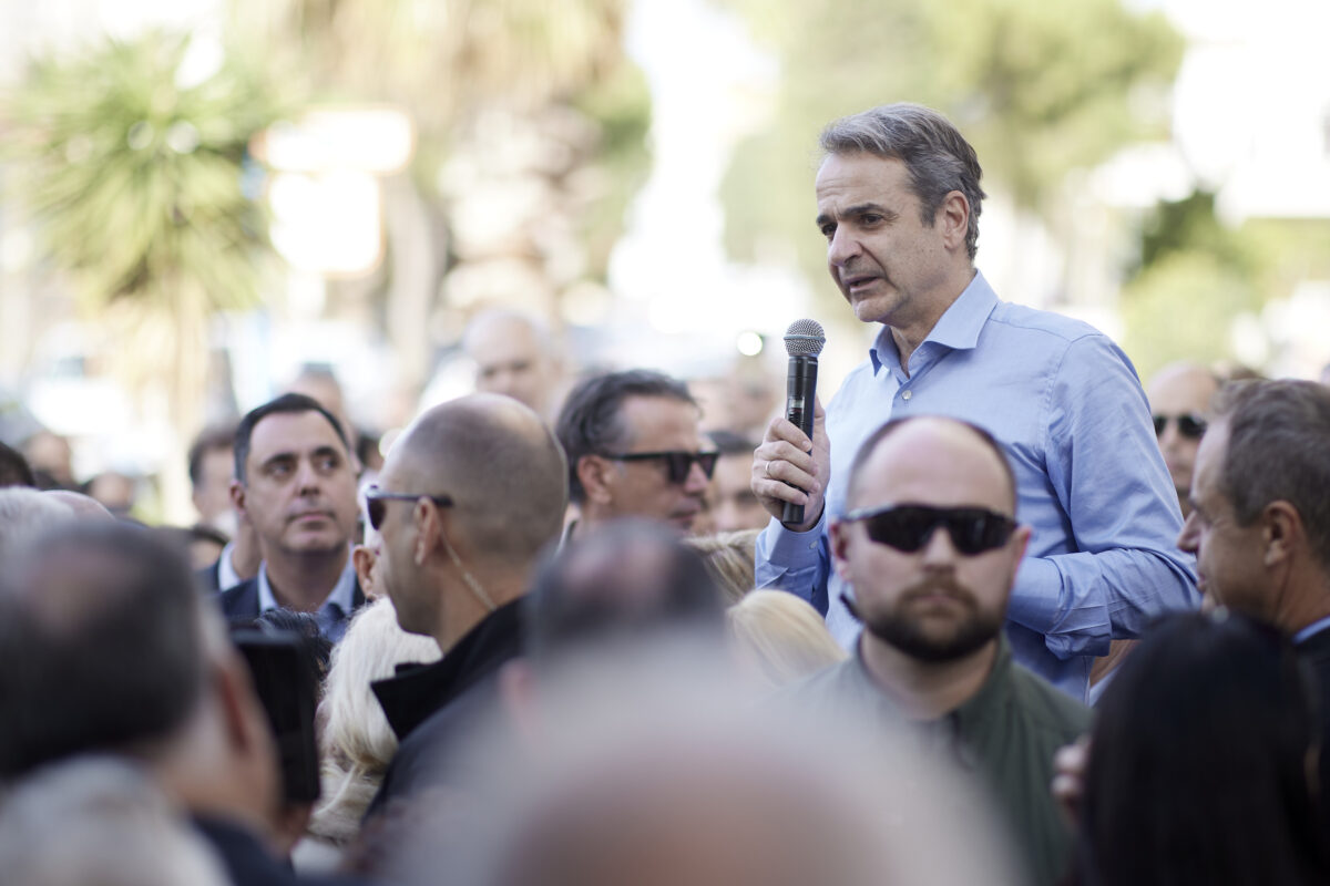 Ο Κυριάκος Μητσοτάκης στο Μαρκόπουλο