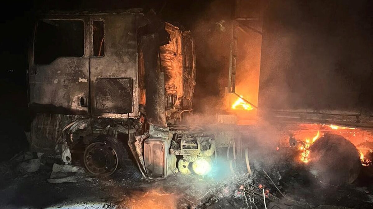 Στιγμιότυπο από επίθεση ρωσικών drones στην περιοχή της Οδησσού