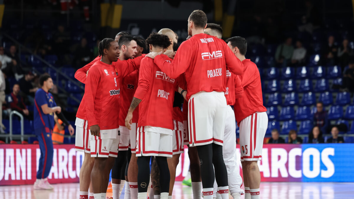 Οι παίκτες του Ολυμπιακού σε αγώνα της Euroleague