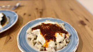 Homemade Traditional Turkish cuisine Turkish ravioli, Turkish name Manti