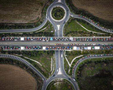 Λήψη με drone από το μπλόκο των αγροτών στον κόμβο του Αυτοκινητοδρόμου Κεντρικής Ελλάδας (Ε-65)