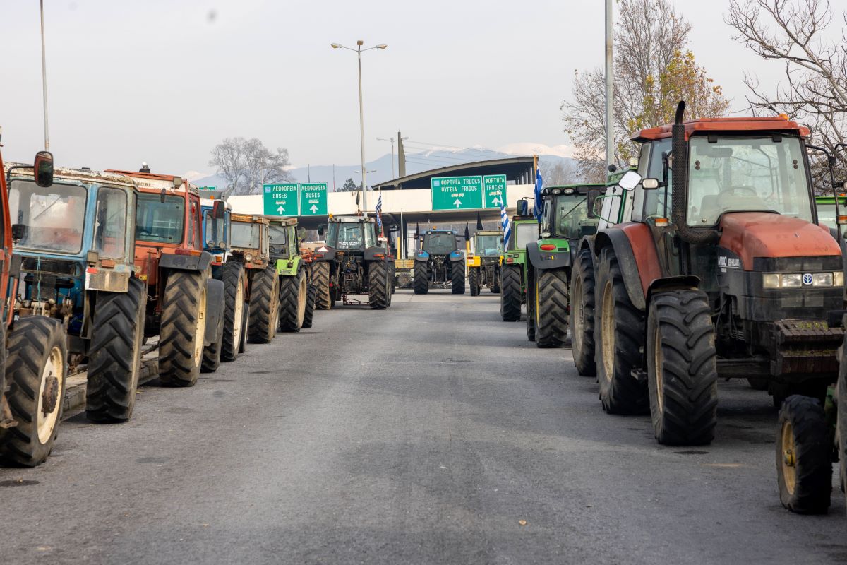 Μπλόκο αγροτών στον Προμαχώνα Σερρών