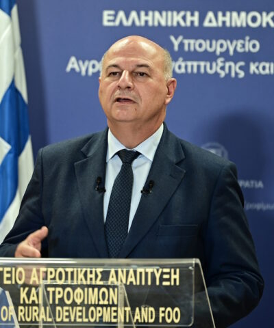 Ο υπουργός Αγροτικής Ανάπτυξης και Τροφίμων, Κώστας Τσιάρας, Δευτέρα 15 Δεκεμβρίου 2025