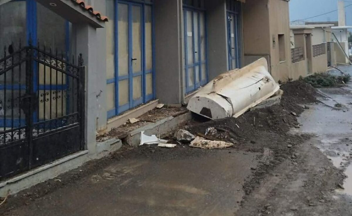 Η κακοκαιρία Byron σαρώνει και το Ηράκλειο: Ανεμοστρόβιλος χτύπησε τον Τσούτσουρο – Υπερχείλισε ρέμα