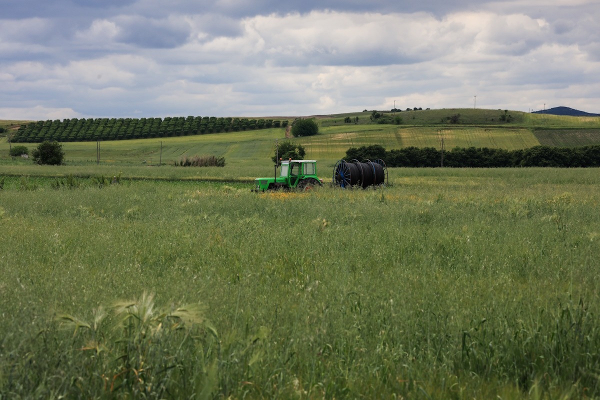 Τρακτέρ σε χωράφι