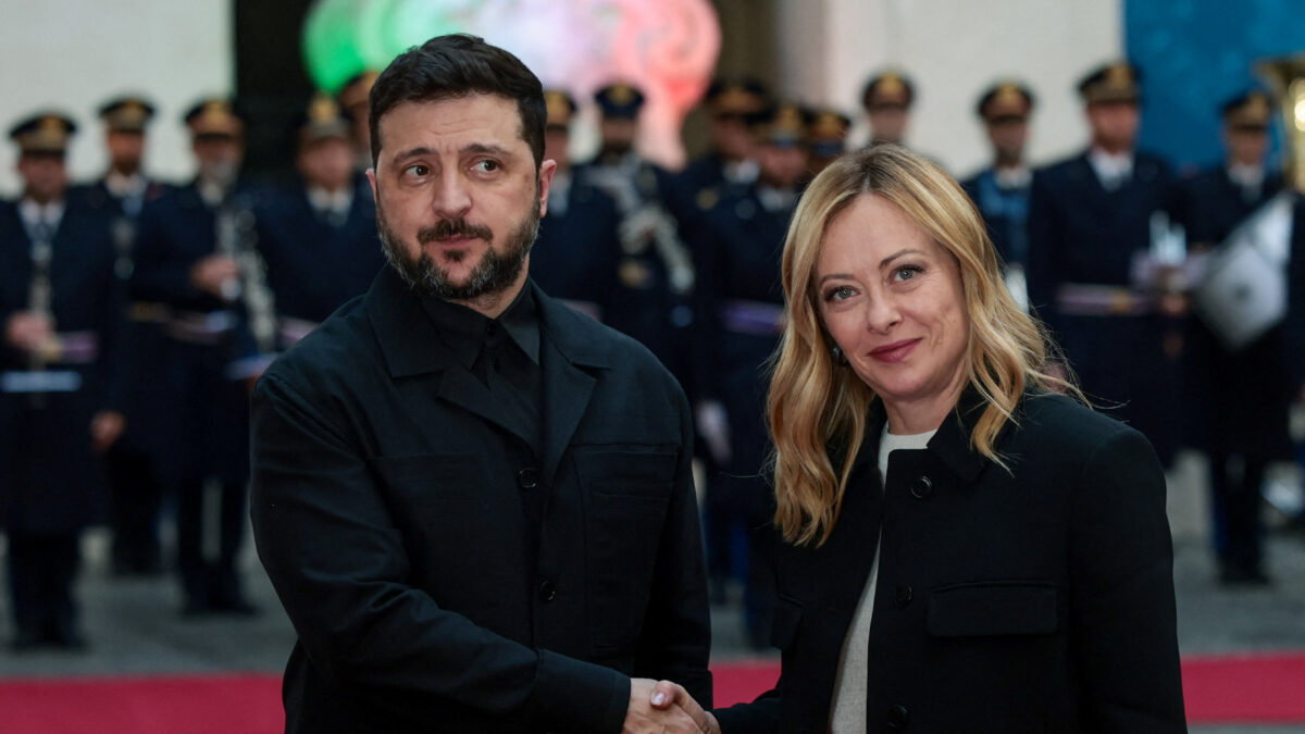 Ο Πρόεδρος της Ουκρανίας Βολοντίμιρ Ζελένσκι και η Πρωθυπουργός της Ιταλίας Τζιόρτζια Μελόνη