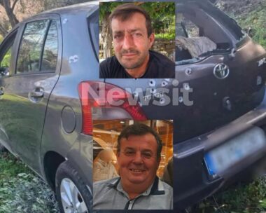 Το αυτοκίνητο, το θύμα (επάνω) και ο δράστης (κάτω)