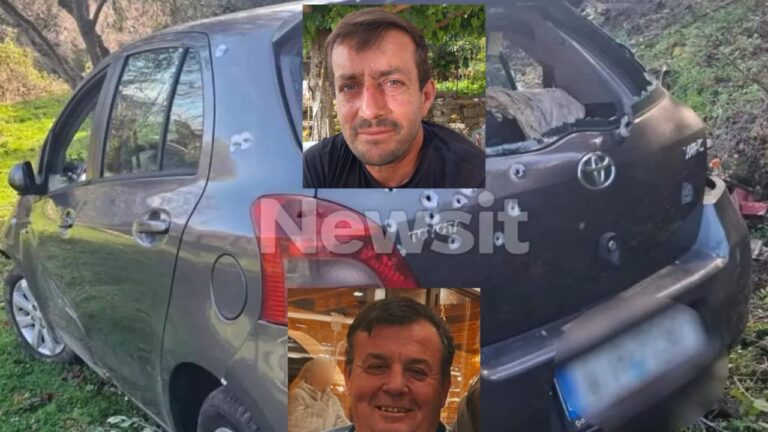 Το αυτοκίνητο, το θύμα (επάνω) και ο δράστης (κάτω)