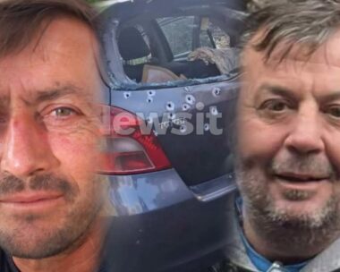 Το αυτοκίνητο, το θύμα (δεξιά) και ο δράστης (αριστερά)