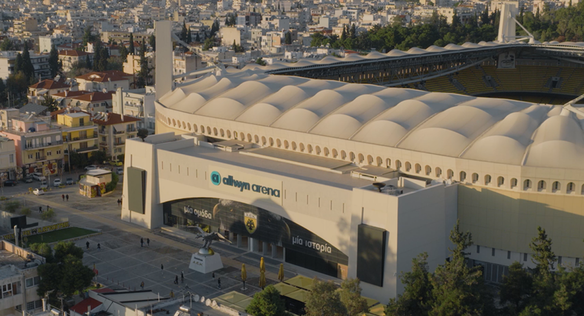 Η Allwyn Arena είναι εδώ, ολοκληρώθηκε το rebranding στο γήπεδο της ΑΕΚ