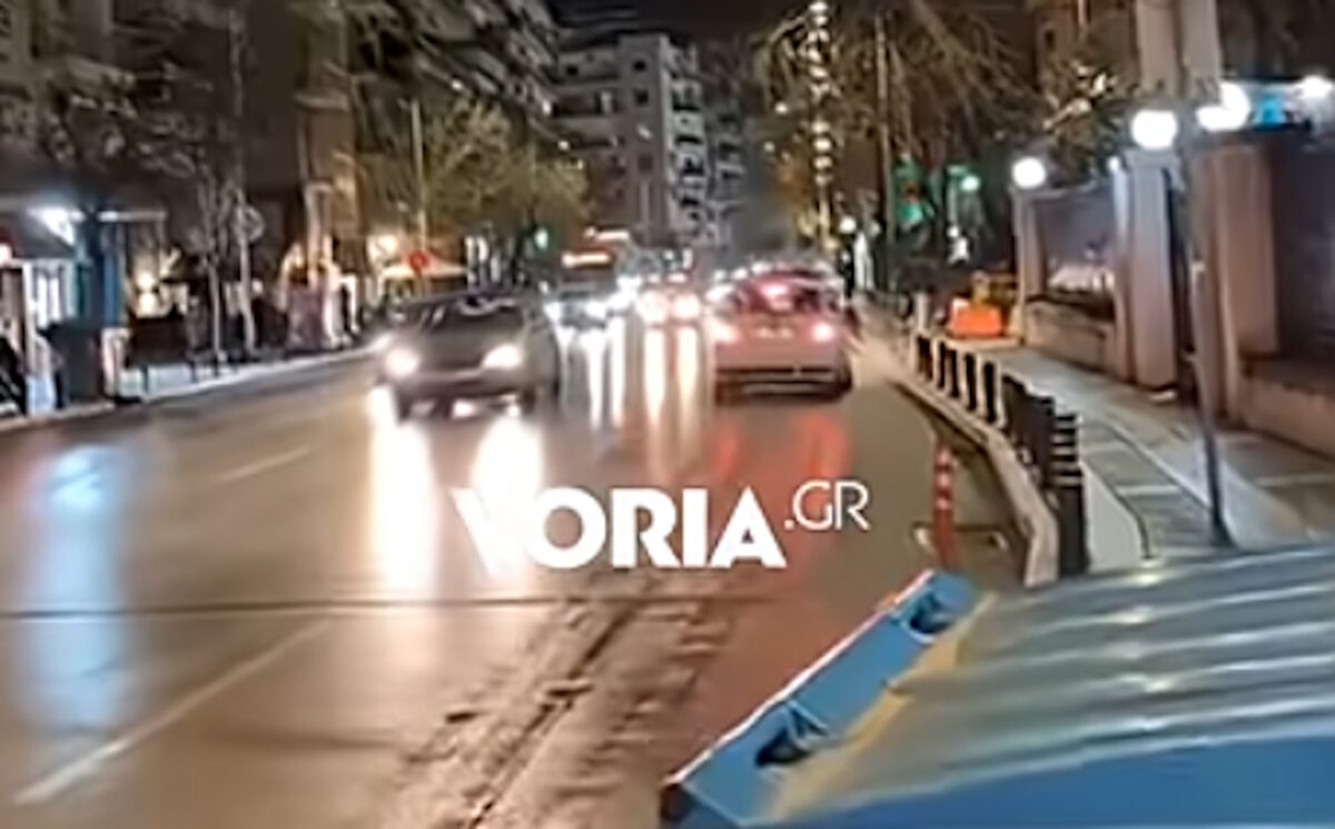 Εικόνα από το λάθος του οδηγού στη Θεσσαλονίκη