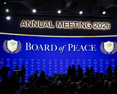 Preparations are underway for the charter announcement for U.S. President Donald Trump's Board of Peace initiative aimed at resolving global conflicts, alongside the 56th annual World Economic Forum, Switzerland, January 22, 2026. REUTERS