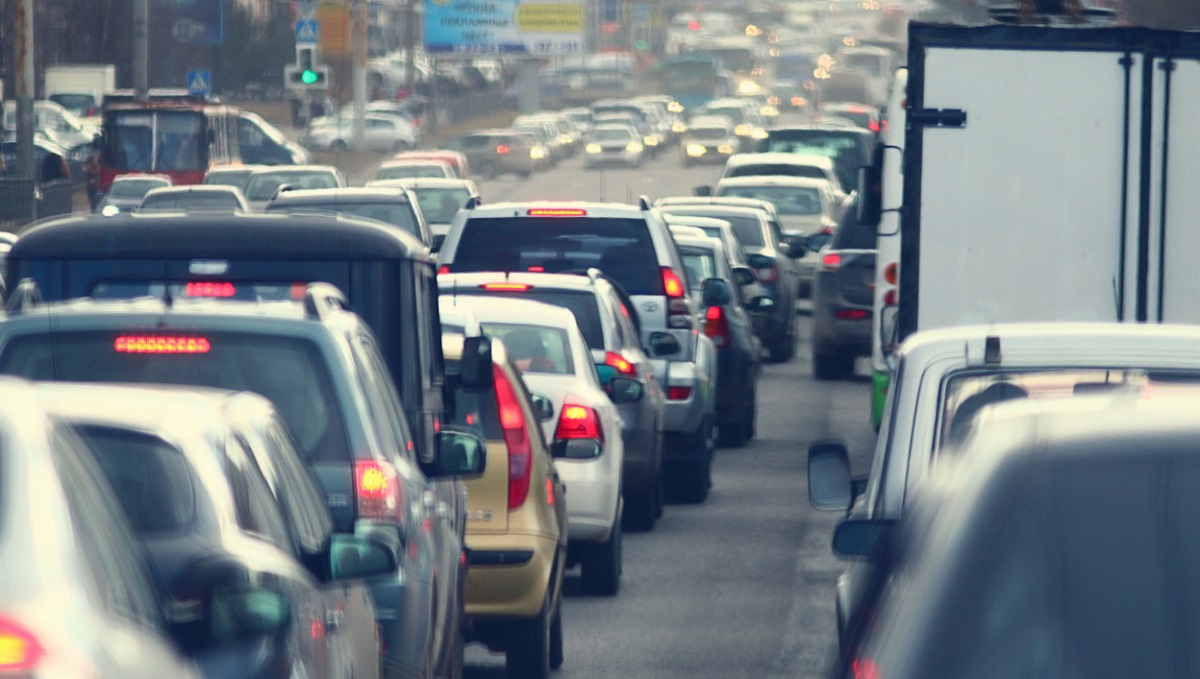 traffic jams in the city, road,