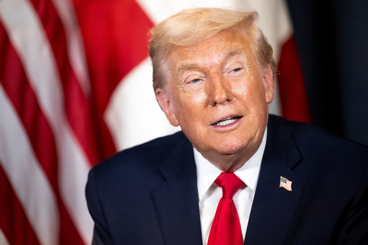 Ο Αμερικανός Πρόεδρος, Donald Trump σε στιγμιότυπο της ομιλίας του στο 56ο Διεθνές Οικονομικό Φόρουμ στο Νταβός