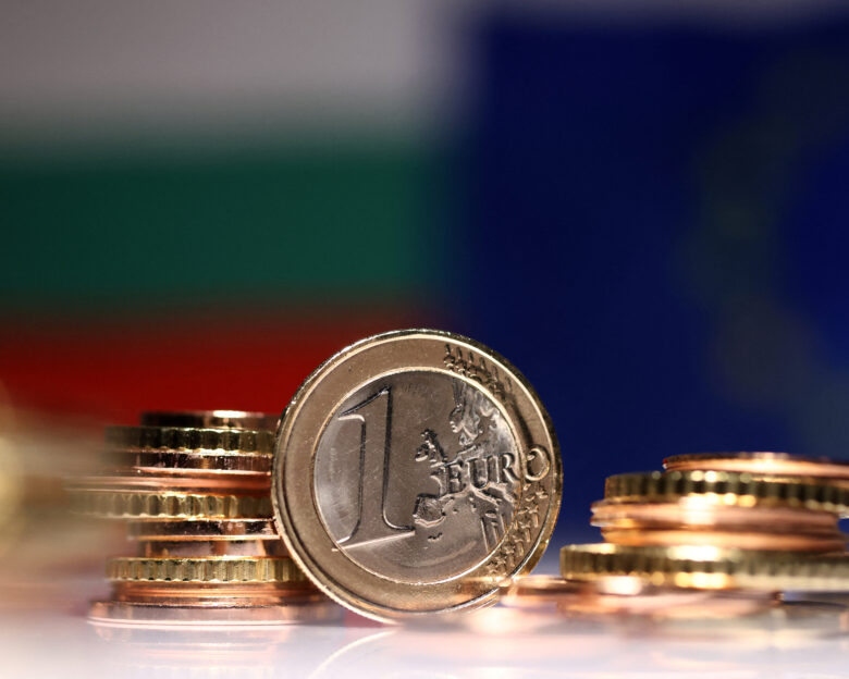 Bulgarian euro coins are pictured in Sofia, Bulgaria, December 31, 2025, as the country joins the Eurozone on January 1, 2026.
