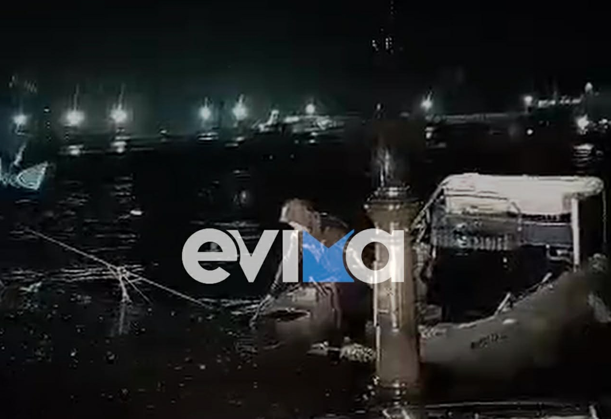 Μαίνεται η σφοδρή κακοκαιρία στην Εύβοια