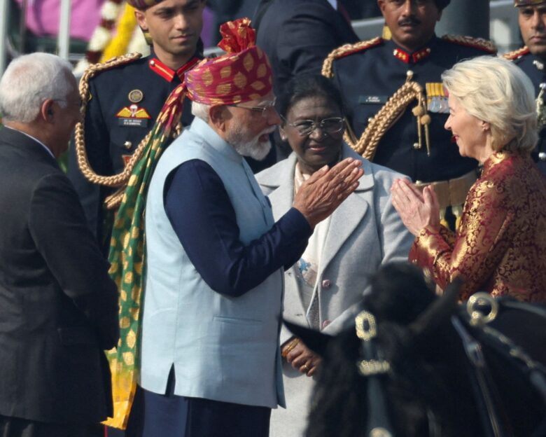 ο Ναρέντρα Μόντι και η Ούρσουλα φον ντερ Λάιεν